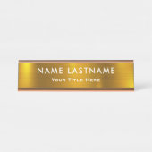 Personalized Executive Office Custom Gold Desk デスクネームプレート (正面)