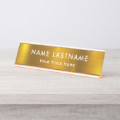 Personalized Executive Office Custom Gold Desk デスクネームプレート (正面)