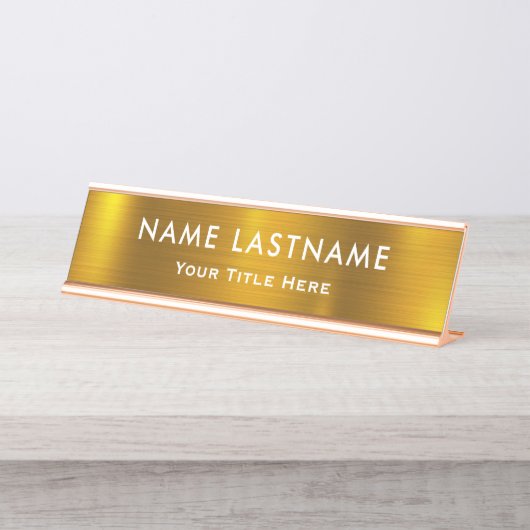 Personalized Executive Office Custom Gold Desk デスクネームプレート (正面)