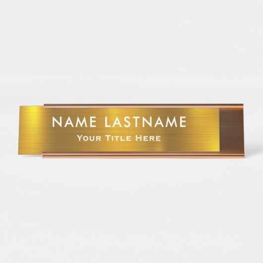 Personalized Executive Office Custom Gold Desk デスクネームプレート (正面)