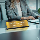 Personalized Executive Office Custom Gold Desk デスクネームプレート
