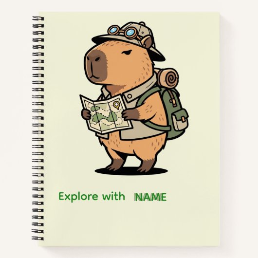 Personalized Explorer Capybara Notebook ノートブック (正面)