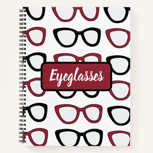 Personalized Eyeglasses Spectacles Optician ノートブック (正面)