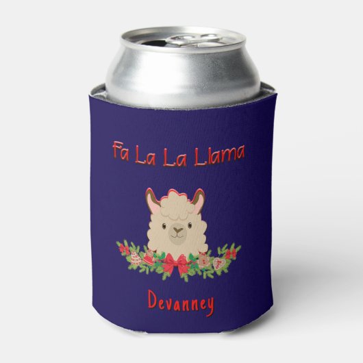 Personalized Fa La La Llama Christmas 缶クーラー (缶正面)