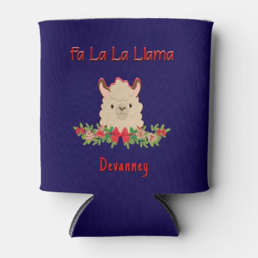 Personalized Fa La La Llama Christmas 缶クーラー (正面)