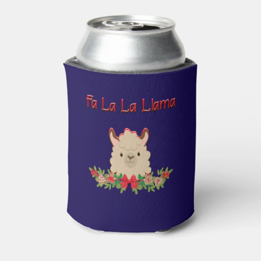 Personalized Fa La La Llama Christmas 缶クーラー (缶裏面)