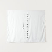 Personalized Fabric Birthday Banner Minimal タペストリー (正面(横))