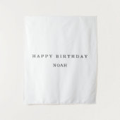 Personalized Fabric Birthday Banner Minimal タペストリー (正面)