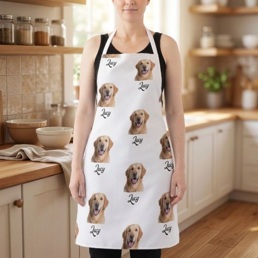 Personalized Face and Name Apron, Custom Photo エプロン