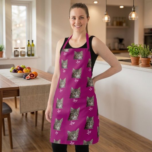 Personalized Face and Name Apron, Custom Photo エプロン