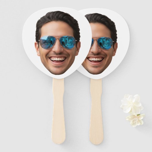 Personalized Face Birthday Favors Bachelor Party  ハンドファン (正面&裏面)