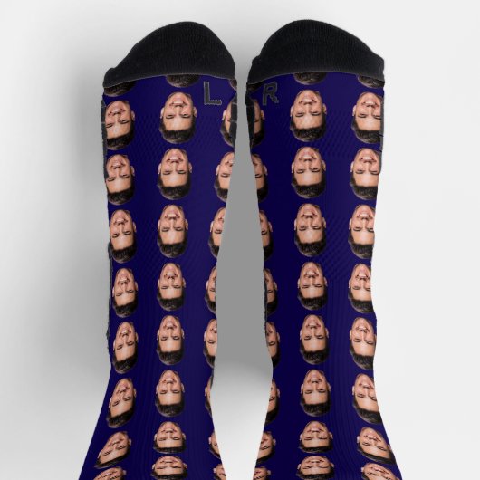 Personalized Face Photo Socks, Upload Your Picture ソックス (上部)