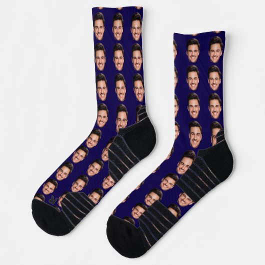 Personalized Face Photo Socks, Upload Your Picture ソックス (左)