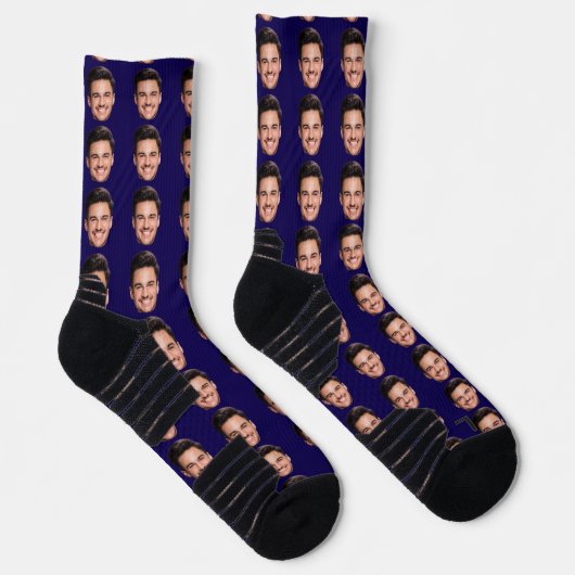 Personalized Face Photo Socks, Upload Your Picture ソックス (右)