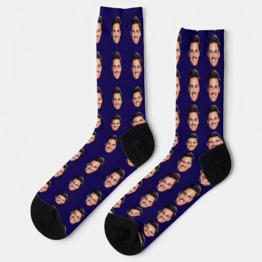 Personalized Face Photo Socks, Upload Your Picture ソックス (左)