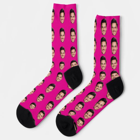 Personalized Face Socks, Funny Gift with Your Face ソックス (左)