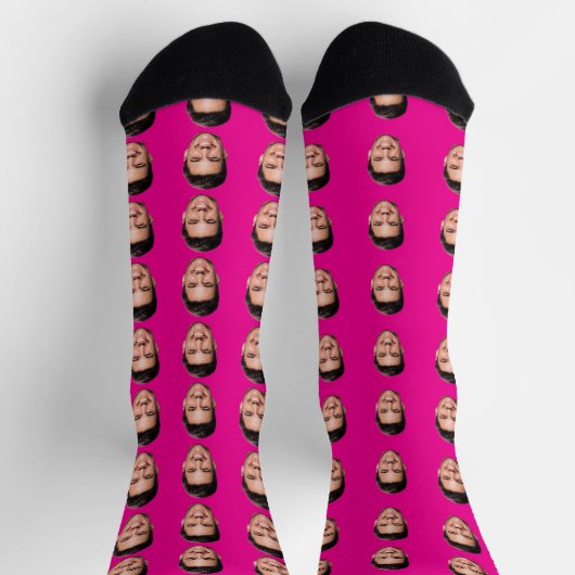 Personalized Face Socks, Funny Gift with Your Face ソックス (上部)