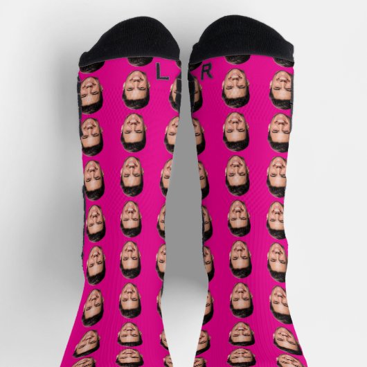 Personalized Face Socks, Funny Gift with Your Face ソックス (上部)