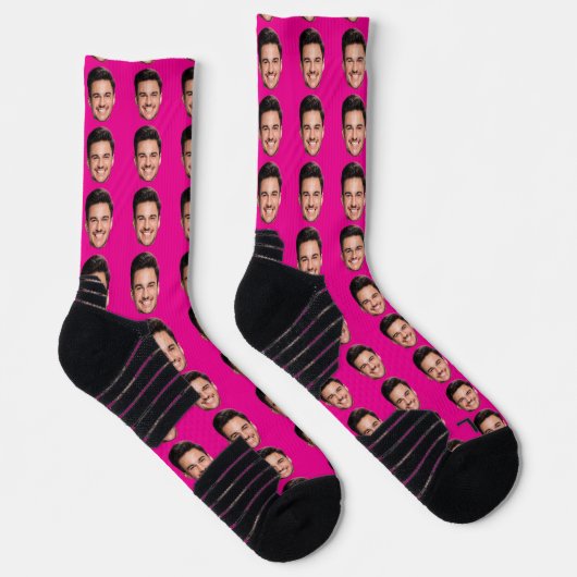 Personalized Face Socks, Funny Gift with Your Face ソックス (右)