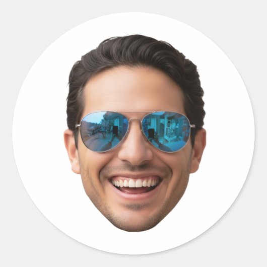 Personalized Face Stickers Photo Custom Face ラウンドシール (正面)