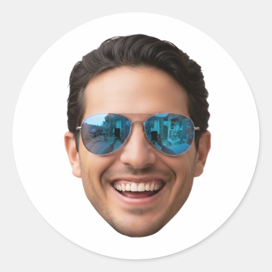 Personalized Face Stickers Photo Custom Face ラウンドシール (正面)