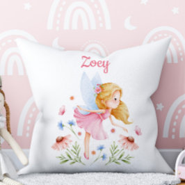 Personalized Fairy Girl Nursery Pillow クッション