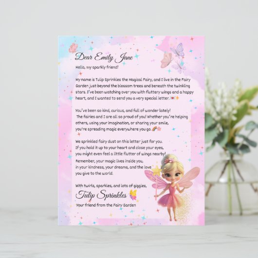 Personalized Fairy Letter for Girls – Custom Name (スタンド正面)
