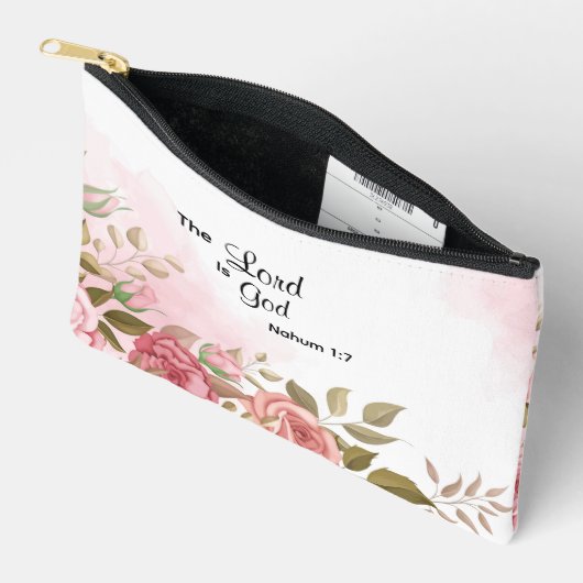 Personalized Faith-Based Nahum 1:7 アクセサリーポーチ (見開き)