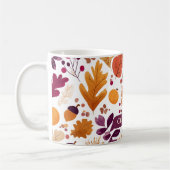 Personalized Fall – Autumn Leaves & Acorns Nam コーヒーマグカップ (左)