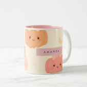 Personalized Fall Autumn Pastel Cute Pumpkin ツートーンマグカップ (正面右)