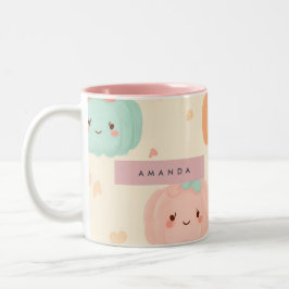 Personalized Fall Autumn Pastel Cute Pumpkin ツートーンマグカップ