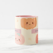 Personalized Fall Autumn Pastel Cute Pumpkin ツートーンマグカップ (中央)
