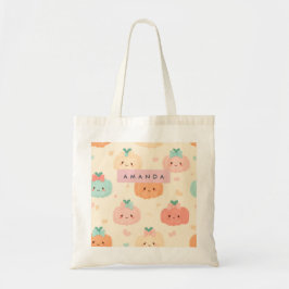 Personalized Fall Autumn Pastel Cute Pumpkin トートバッグ