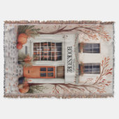 Personalized Fall Book Lover スローブランケット (正面)