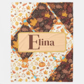 Personalized Fall Custom Name Autumn Cozy Gift フリースブランケット (正面)