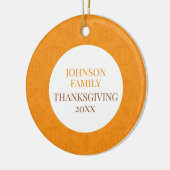 Personalized Fall Family Pumpkin Leaf Pattern セラミックオーナメント (左)