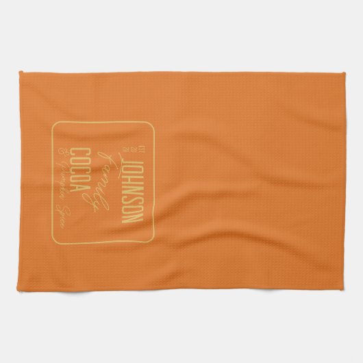 Personalized Fall Family Pumpkin Spice キッチンタオル (横)