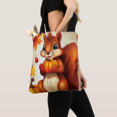 Personalized Fall Squirrel Tote Bag トートバッグ (クローズアップ)