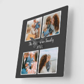 Personalized family 4 photo collage template スクエア壁時計 (傾斜)