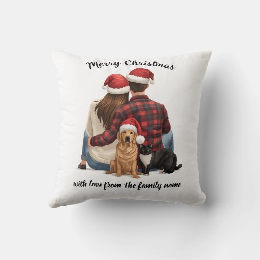 Personalized Family Christmas 2025 クッション (裏面)