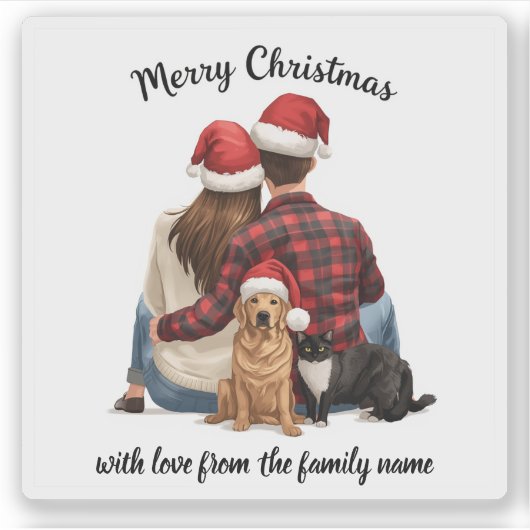 Personalized Family Christmas 2025 シール (正面)
