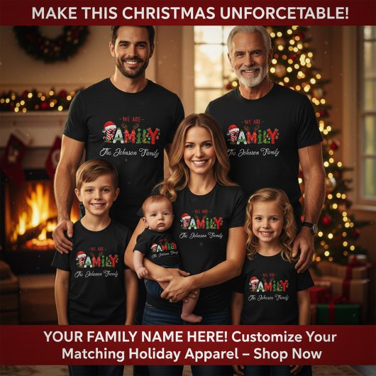 Personalized Family Christmas Add Your Family Name Tシャツ