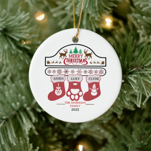 Personalized Family Christmas Ornament | Holiday  セラミックオーナメント (ツリー)