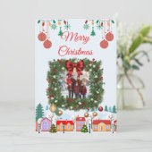 Personalized Family Christmas Photo Card セーブザデート (スタンド正面)