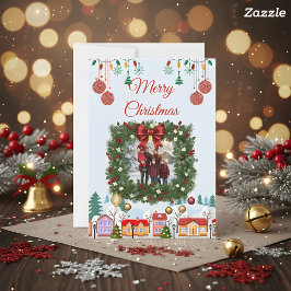 Personalized Family Christmas Photo Card セーブザデート