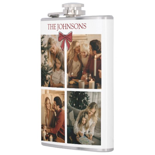 Personalized Family Christmas Photo Collage Flask フラスク (左)