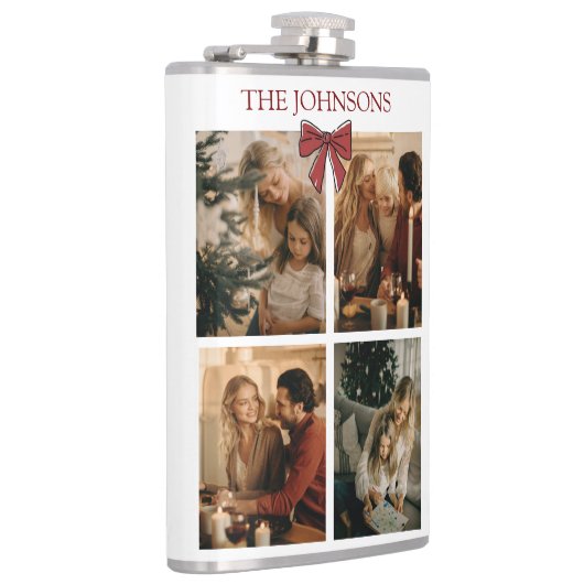 Personalized Family Christmas Photo Collage Flask フラスク (右)