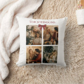 Personalized Family Christmas Photo Collage Pillow クッション (ブランケット)
