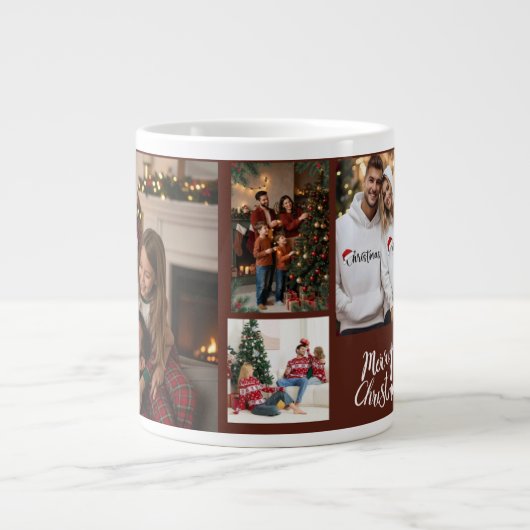 Personalized Family Christmas Photo Mug ジャンボコーヒーマグカップ (正面)