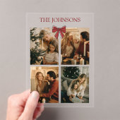 Personalized Family Christmas Photos Acrylic Card アクリル招待状 (インサイチュ (ポータブル))